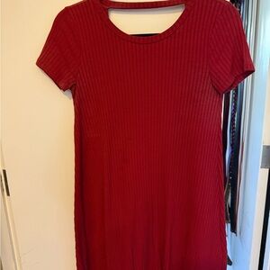 Forever 21 Red Ribbed Sheath Mini Dress